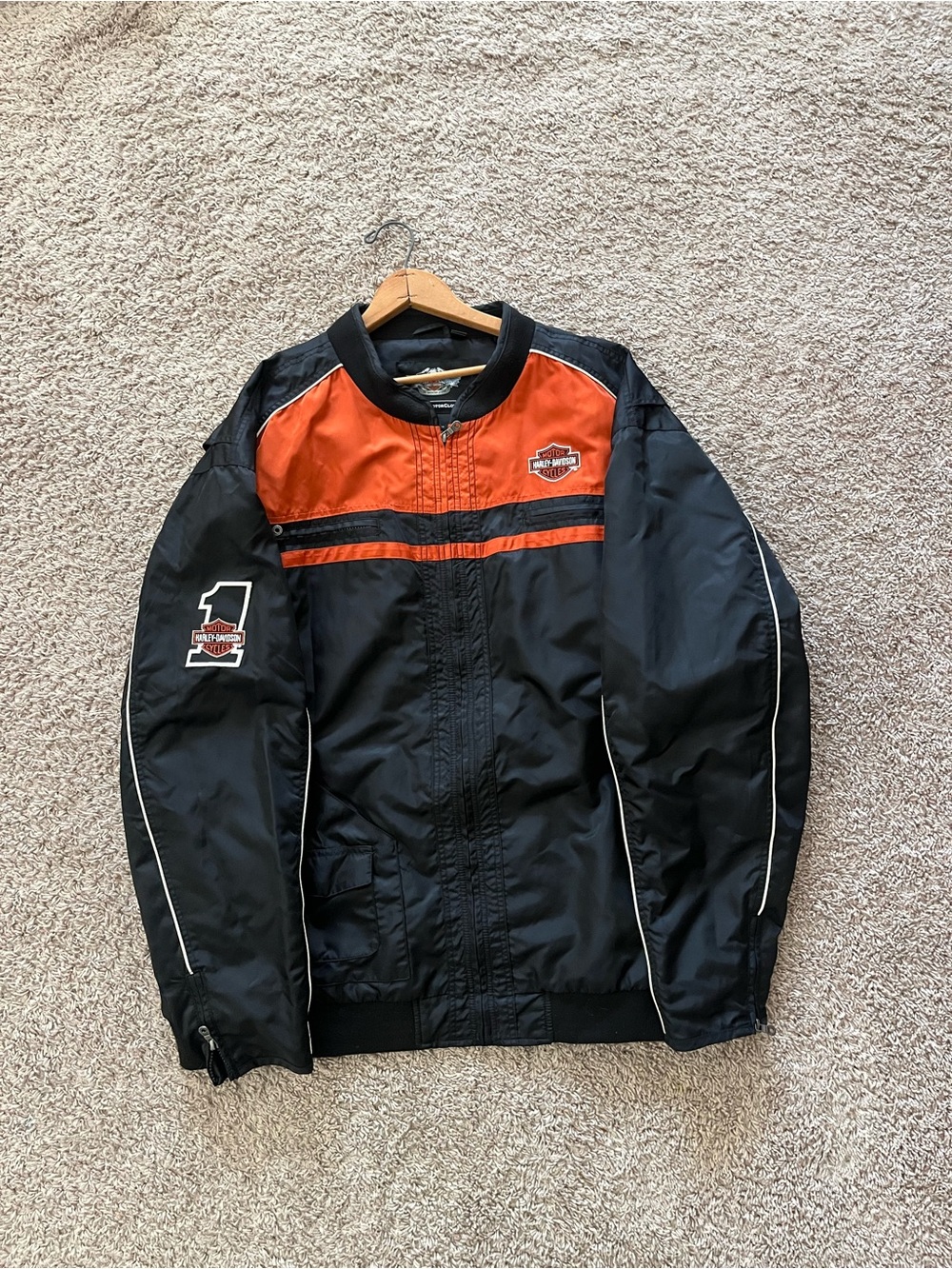 GENUINE Harley Davidson 98553-15VM Moto Ride Jacket Black Orange Nylon 5XL NEW